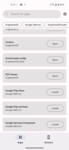 Graphene OS sandboxed google play 